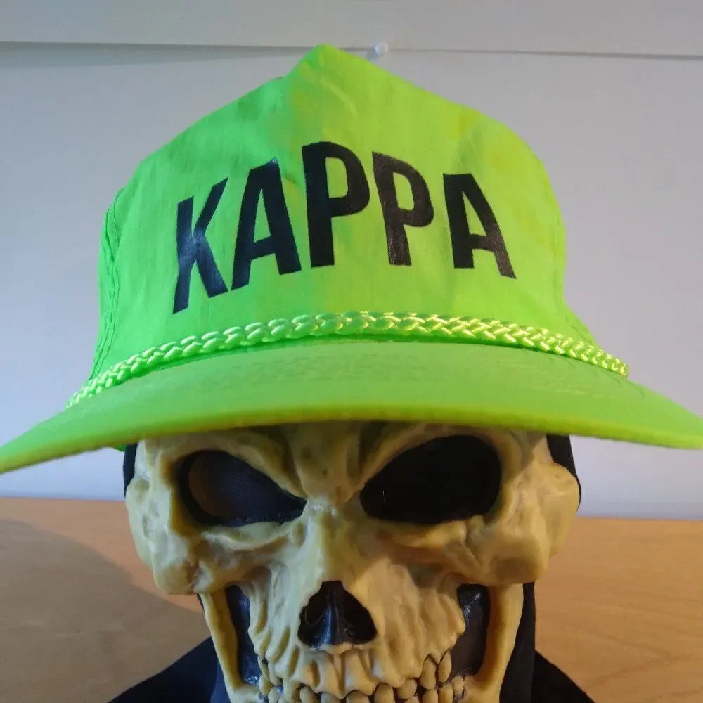 Vintage Kappa Rope Snap Back Trucker Hat Neon Green